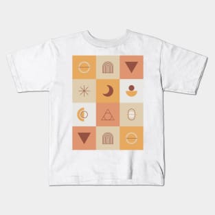 Modern Abstract Shapes Pattern Kids T-Shirt